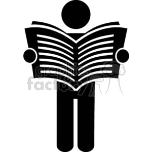 person reading the newspaper clipart. Commercial use image # 370688
