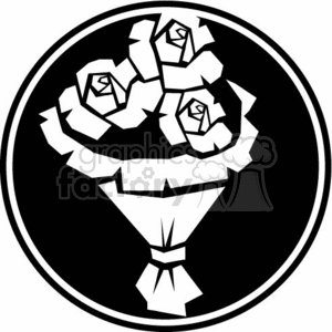 vector clip art vinyl-ready cutter black white wedding weddings love marriage married flower flowers bouquet rose roses