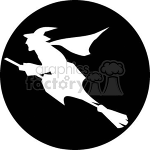 vector clip art vinyl-ready cutter black white witch Halloween scary witches moon fly flying