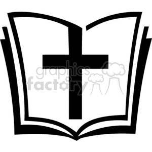 Bible with a cross in it clipart.