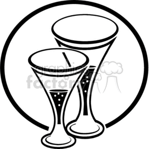 vector clip art vinyl-ready cutter black white champagne glasses glass cheers wine drinks beverages beverage alcohol