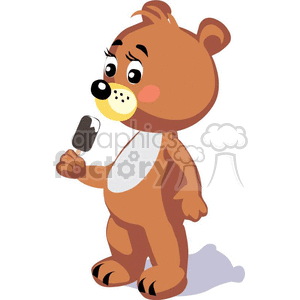 teddy bear eating ice cream clipart. Royalty-free image # 370808