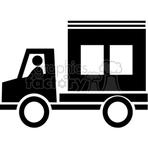 vector clip art vinyl-ready cutter black white construction truck trucks icon logo delivery