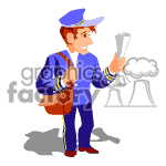 Animated mailman delivering mail clipart.