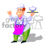 Chef holding a tray clipart. Royalty-free image # 370898