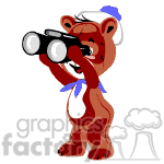 Teddy bear looking through binoculars. clipart. Commercial use icon # 371115