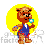 Teddy bear speaking into a microphone. clipart.
