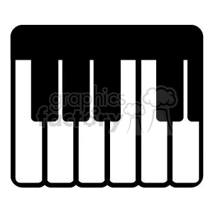 black and white image of piano keys clipart.