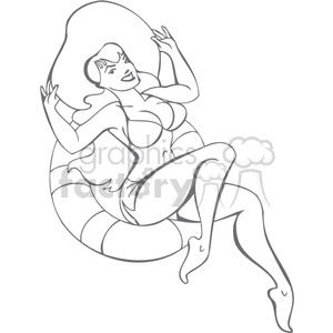 clipart - pinup girl.