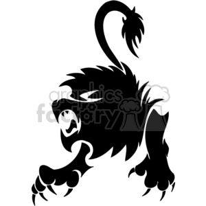Black lion design clipart.