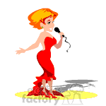 Female singer performing clipart. Commercial use image # 372576