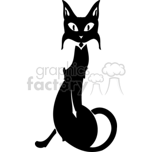 Black cat that looks surprised clipart. Commercial use image # 372943