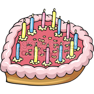 Heart shaped birthday cake. clipart. Royalty-free image # 146013