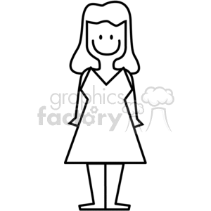 Black and White Mother with a Dress on clipart.