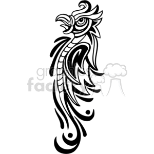 Black and white art of phoenix rising clipart. Commercial use image # 373104