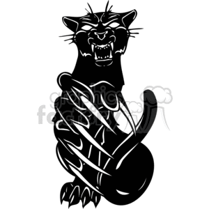 black panther attacking clipart.