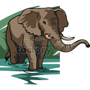 Elephant in the water clipart.