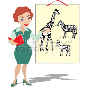 woman professor educating about zebras clipart. Royalty-free image # 373676