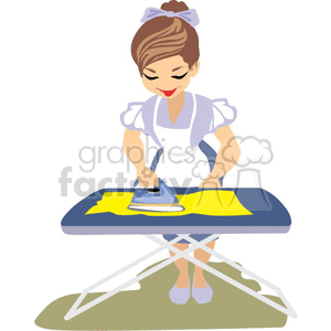 clipart clip art vector occupations work working job jobs eps jpg gif png maid maids ironing iron board boards clothes clothing