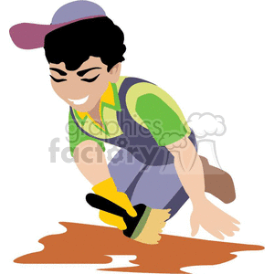 Happy man painting clipart. Commercial use image # 373721
