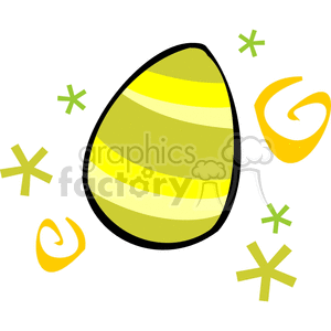 A Decorated Easter Egg Gold Yellow and White clipart.