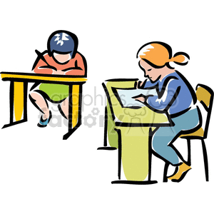 Students in a classroom clipart. Royalty-free image # 159202