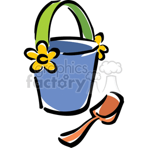 bucket buckets shovel  beach sand toy toys hldn046 Clip Art People Kids 