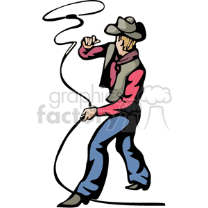 roper throwing a lasso clipart.