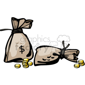 western vector wild west money bag bags gold coins currency