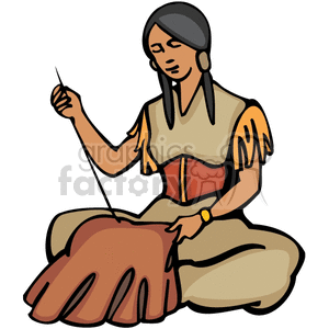 indian indians native americans western navajo sew sewing female vector eps jpg png clipart people gif