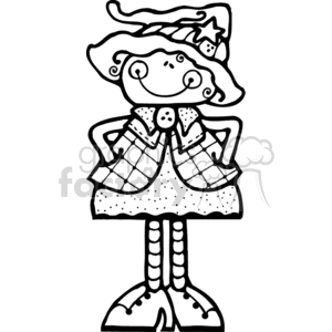 vector clipart halloween people person character black white