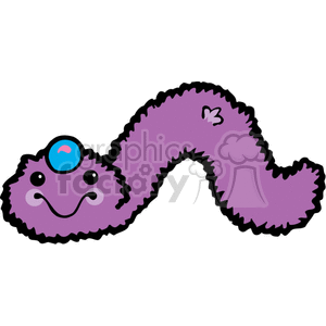 Fluffy purple worm clipart. Commercial use image # 374481