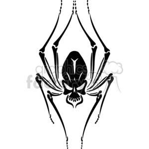 Spider skull tattoo clipart. Royalty-free image # 374536
