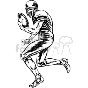 clipart - Football player running.