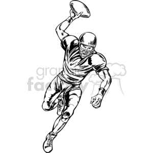 clipart - Football player running with ball.