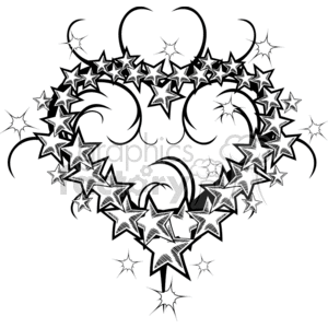 Heart Shaped Stars Design clipart.