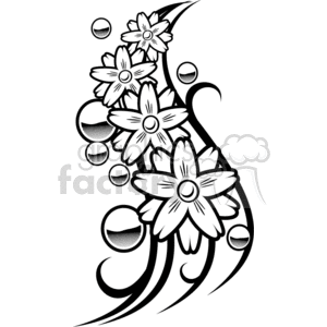 Flower Balls Tattoo Design clipart.