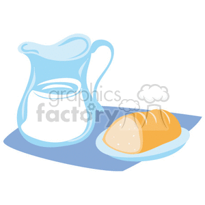 Bread and milk clipart. Commercial use image # 375544