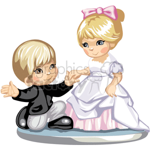 A little boy asking a little girl to dance clipart. Royalty-free image # 376220