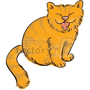 Yawning cat clipart.