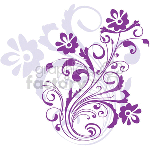Purple floral swirls clipart.