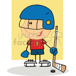 Child hockey player clipart. Commercial use image # 377192