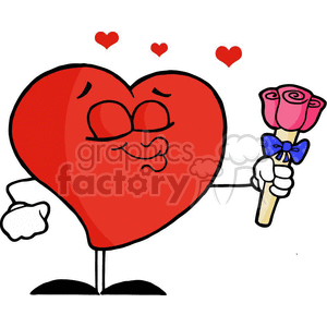 Osculate heart gives bouquet clipart. Royalty-free image # 377516
