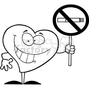 2913-Red-Heart-Holding-up-A-No-Smoking-Sign clipart. Royalty-free image # 380272