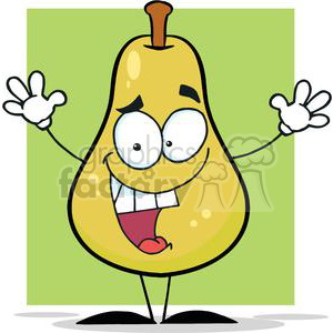 2867-Happy-Yellow-Pear-Cartoon-Character clipart.