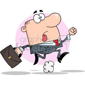 3242-Businessman-Wearing-A-Business-Suit-And-Carrying-A-Briefcase-To-Work clipart. Commercial use image # 380666