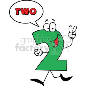 3447-Friendly-Number-2-Two-Guy-With-Speech-Bubble clipart. Commercial use icon # 380882