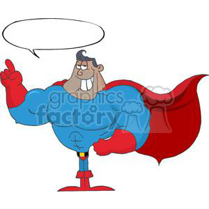 3416-African-American-Super-Hero-With-Speech-Bubble clipart. Commercial use image # 380887