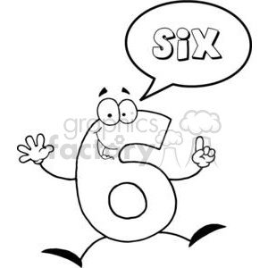 clipart - 3456-Friendly-Number-6-Six-Guy-With-Speech-Bubble.