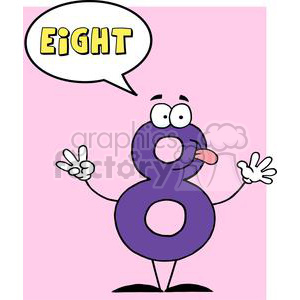 Funny-Number-Guy-Eight-With-Speech-Bubble clipart.